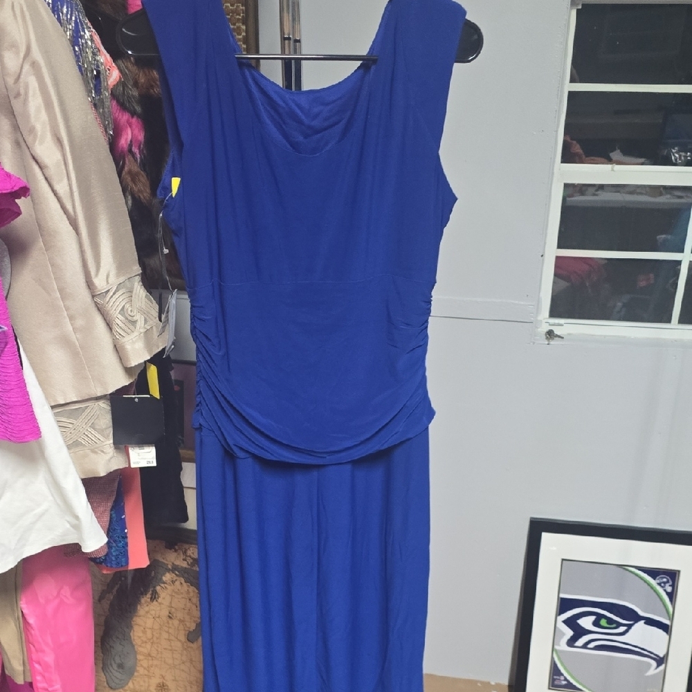 Nine West Blue Ruched Maxi